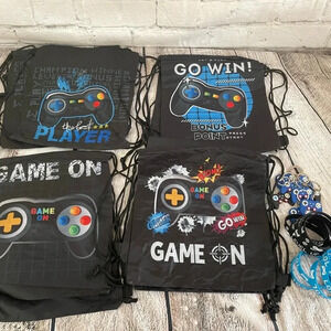 NWOT! Set of 10 gamer party favor bags and keychains/bracelets
